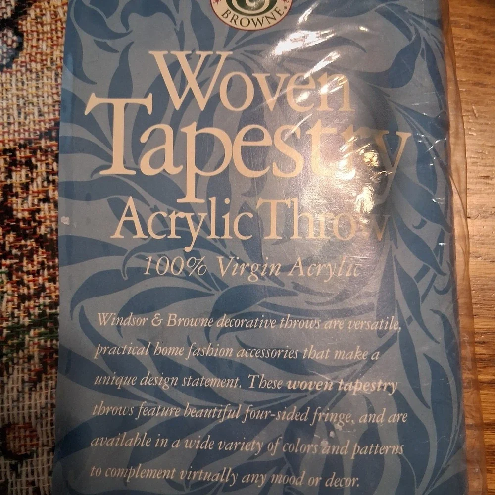 VTG 90s Cottagecore Woven Tapestry Fall Flowers Throw Blanket 50